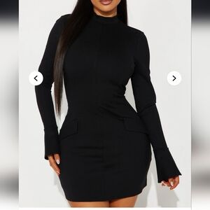 Elegant Black Long Sleeve Dress